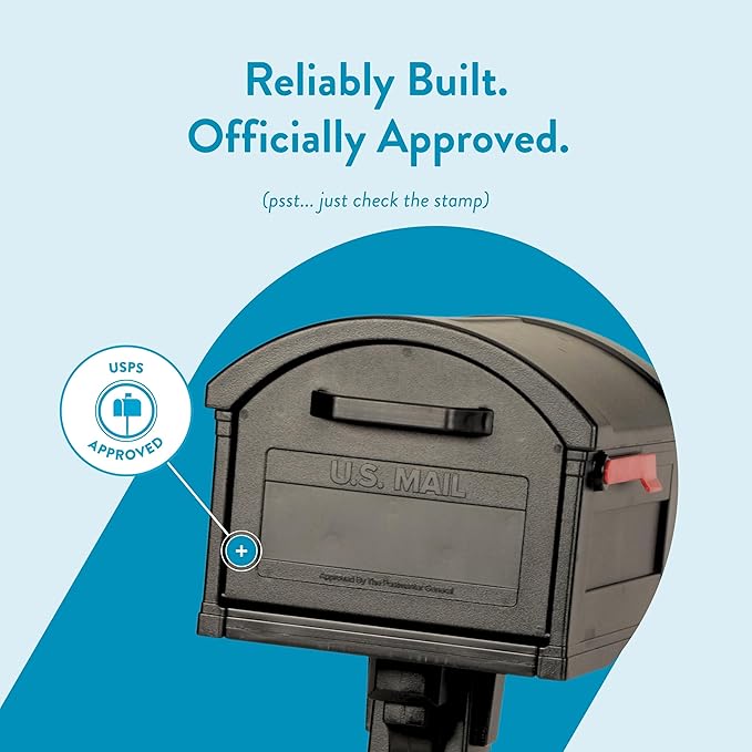 ARCHITECTURAL MAILBOXES Grand Haven Plastic, Mailbox and Post Kit, Black Extra Large