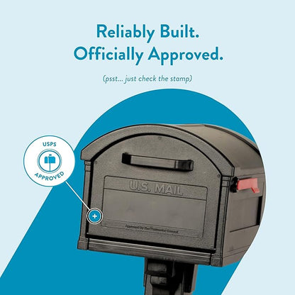 ARCHITECTURAL MAILBOXES Grand Haven Plastic, Mailbox and Post Kit, Black Extra Large