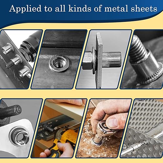 8-32 UNC Rivet Nut, 100Pcs 304 Stainless Steel Flat Head Rivnut Threaded Insert Nutsert