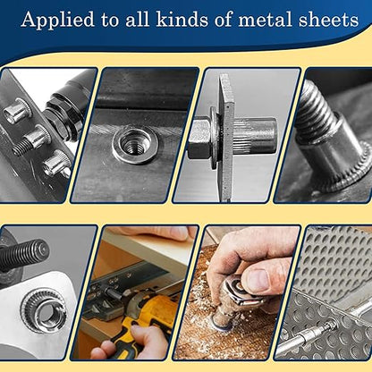 8-32 UNC Rivet Nut, 100Pcs 304 Stainless Steel Flat Head Rivnut Threaded Insert Nutsert