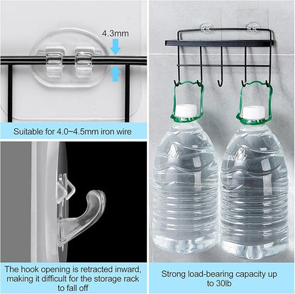 vivinin 15 Pack Shower Caddy Adhesive Replacement, Shower Shelf Adhesive No Drilling, Adhesive Hooks for Showe Caddy, Soap Holder, and Kitchen Racks