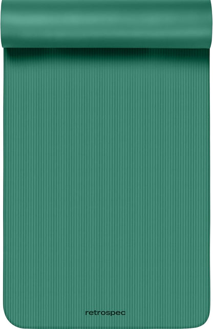 Retrospec Solana Yoga Mat 1" Thick w/Nylon Strap for Men & Women - Non Slip Exercise Mat for Home Yoga, Pilates, Stretching, Floor & Fitness Workouts