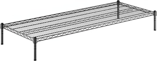 24" x 60" x 8" Black Epoxy Wire Storage Shelf, Dunnage Rack, Commercial 1 Tier Small Shelf