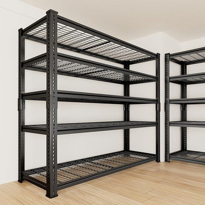 Storage Shelves Heavy Duty, 48" L x 18" W x 72" H Garage Wire Shelving Unit Loads 2800LBS, 5-Tier Adjustable Metal Industrial Utility Shelf Rack for Kitchen, Laundry Room, Pantry, Warehouse, Basement