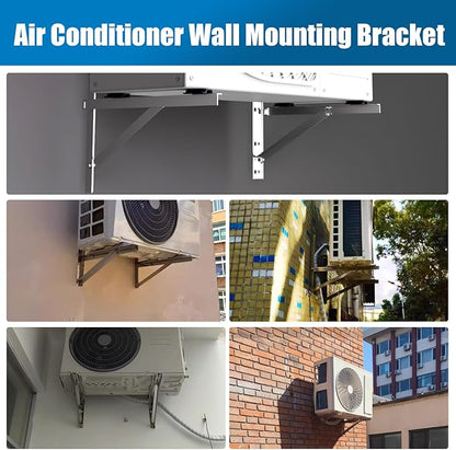 Mini Split Wall Mounting Bracket 304 Stainless Steel for 9000-24000 BTU Air Conditioner, Heavy Duty AC Support Bracket for Wall Mount Condenser AC Heat Pump Systems, Max 500 Lb