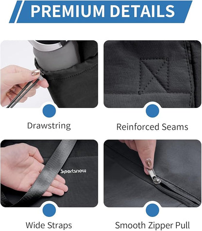 sportsnew Yoga Mat Bag Tote Yoga Gym Bags For Women Men with Waterproof Wet Pocket & Hook-and-loop, Quick Access Storage Yoga Mat Bag Carrier