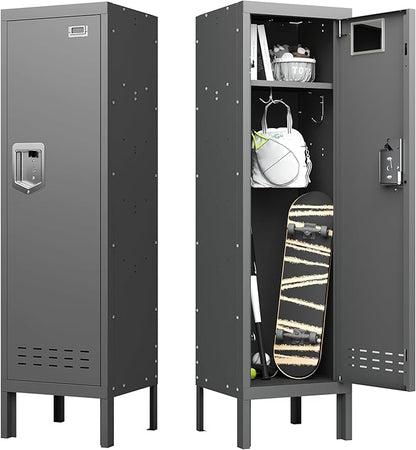 Metal Cabinet Home Office Storage,Lockers,Lockable Employees Metal Locker with Door,54" Height Steel Locker,Lockable Steel Locker for Gym,School,Home,Office,Garage,Assembly Required
