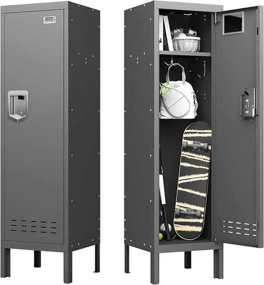 Metal Cabinet Home Office Storage,Lockers,Lockable Employees Metal Locker with Door,54" Height Steel Locker,Lockable Steel Locker for Gym,School,Home,Office,Garage,Assembly Required
