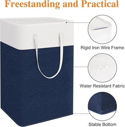 laundry basket 3-Pack, laundry hamper, Hamper with handles, collapsible laundry baskets, Waterproof dirty clothes hamper, Towel Storage for Home or Dorm, 88L-Blue