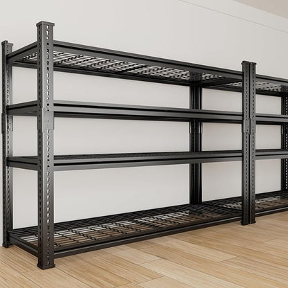 Storage Shelves Heavy Duty, 48" L x 18" W x 60" H Garage Wire Shelving Unit Loads 2640LBS, 4-Tier Adjustable Metal Industrial Utility Shelf Rack for Kitchen, Laundry Room, Pantry, Warehouse, Basement