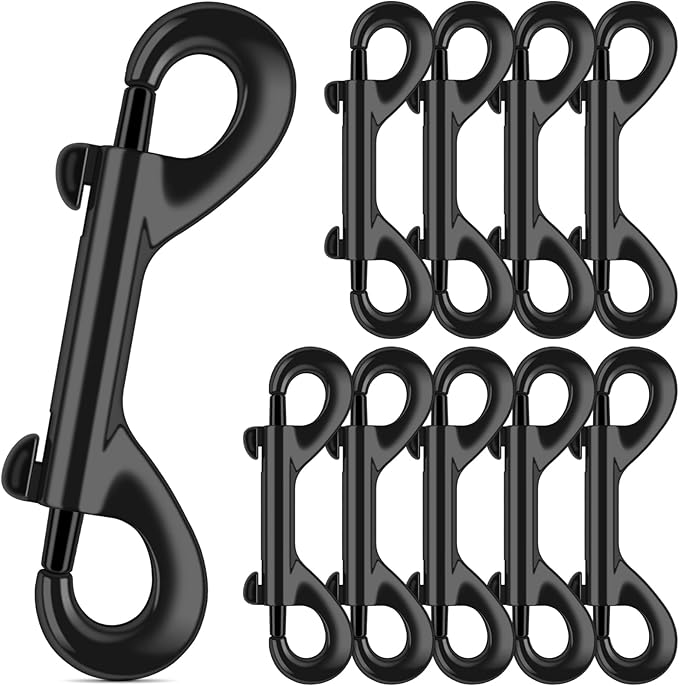 ERKOON 3.5 inch Double Ended Bolt Snaps Hooks 110lbs Load Capacity Zinc Alloy Double Sided Clips Heavy Duty Trigger Snap for Dogs Leashes/Water Bucket/Horse Feed/Hammocks (10 Pack)