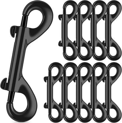 ERKOON 3.5 inch Double Ended Bolt Snaps Hooks 110lbs Load Capacity Zinc Alloy Double Sided Clips Heavy Duty Trigger Snap for Dogs Leashes/Water Bucket/Horse Feed/Hammocks (10 Pack)