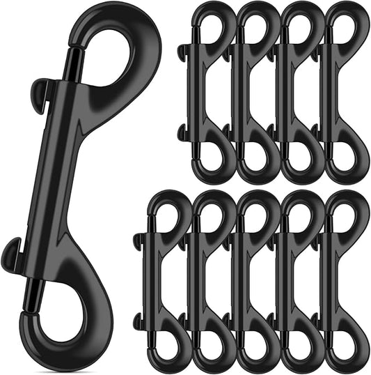 ERKOON 3.5 inch Double Ended Bolt Snaps Hooks 110lbs Load Capacity Zinc Alloy Double Sided Clips Heavy Duty Trigger Snap for Dogs Leashes/Water Bucket/Horse Feed/Hammocks (10 Pack)