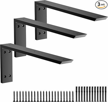 Premium Heavy Duty Countertop Brackets 20 inch 3 Pack (2/5" Thick),Granite Countertop Support 20" x 8" x 2 1/2",Shelf L Bracket Metal Corbels Suitable for Quartz,Wood,Concrete and Laminate Countertops