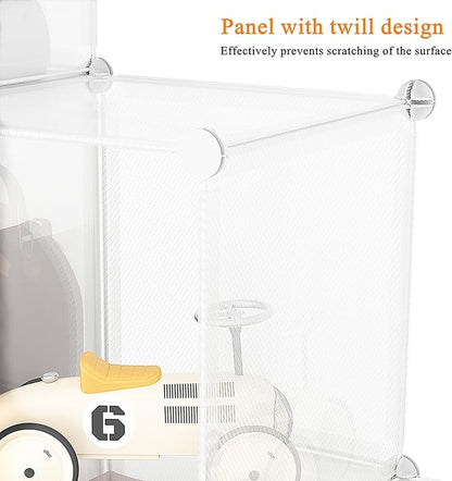 AWTATOS Cube Storage Organizer, 16 Cube Closet Organizers and Storage Shelves, DIY Stackable Bookshelf for Bedroom, Home, Translucent Twill