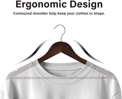 StorageWorks Wooden Hangers 30 Pack, Wood Coat Hangers for Closet, Heavy Duty Clothes Hangers for Suits, Shirts, Pants, Jackets, Walnut Color