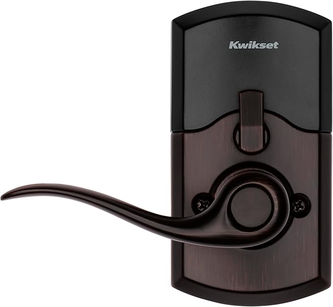 Kwikset SmartCode 917 Keypad Keyless Entry Traditional Residential Electronic Lever Deadbolt Alternative with Tustin Door Lever and SmartKey Security, Venetian Bronze