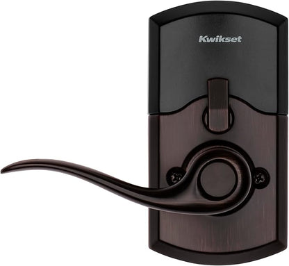 Kwikset SmartCode 917 Keypad Keyless Entry Traditional Residential Electronic Lever Deadbolt Alternative with Tustin Door Lever and SmartKey Security, Venetian Bronze
