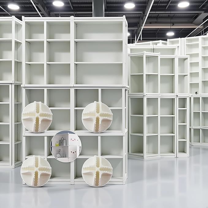 20 Pcs White Wire Cube Connectors Wire Grid Cube Connectors for Modular Closet Storage Organizer and Wire Grid Cube Storage Shelving Closet Mounted Storage and Organization Systems Plastic