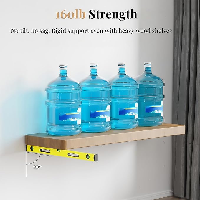 6pcs Wall Shelf Brackets Heavy Duty Floating Shelf Bracket Hidden,Invisible Black Shelving Brackets Decorative Floating Shelf Hardware Heavy Duty,Metal Shelf Support Bracket(4"-6pcs)