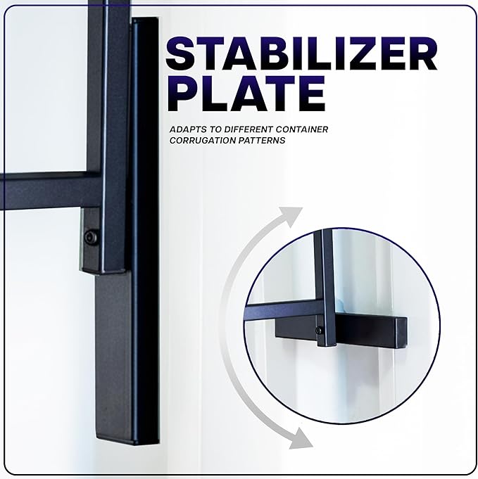 Life Finds 3-Tier Shipping Container Accessories Shelving Brackets, 4 Pack, Holds up to 1100 lbs, Drill-Free Installation with Easy Removal, Surface Sprayed Iron, LF-SCS01