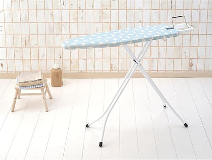 Brabantia Size A Compact Small Ironing Board (43x12 in) 7 Height Options, Adjustable Steam Iron Rest Holder (Fresh Breeze) Non-Slip Feet, Anti-Collapse Child Locks