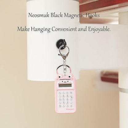 Neosmuk Magnetic Hooks, Heavy Duty 40lb+ Strong Magnet Hook for Cruise Cabins, Cruise Ship Essentials for Hanging, Metal Wall Refrigerator Hangers (Black, 10 Pack)