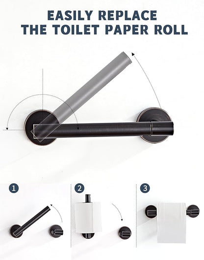 Bronze Toilet Paper Holder SUS304 Stainless Steel Double Post Pivoting Toilet Paper Roll Holder Wall Mounted Toilet Tissue Holder for Commercial Bathroom RV Oil Rubbed Bronze