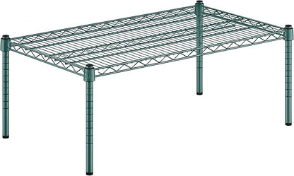 21" x 36" x 14" Green Epoxy Wire Storage Shelf, Dunnage Rack, Commercial 1 Tier Small Shelf