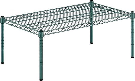 21" x 36" x 14" Green Epoxy Wire Storage Shelf, Dunnage Rack, Commercial 1 Tier Small Shelf