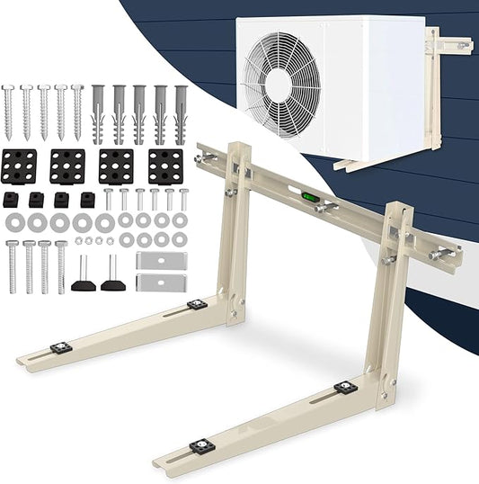 Mini Split Mounting Brackets for Outside, Condenser Bracket with Leveler for 7000 BTU to 24000 BTU Outdoor Ductless Mini Split Air Conditioner Heat Pump AC Systems, Max 490 Lb Capacity