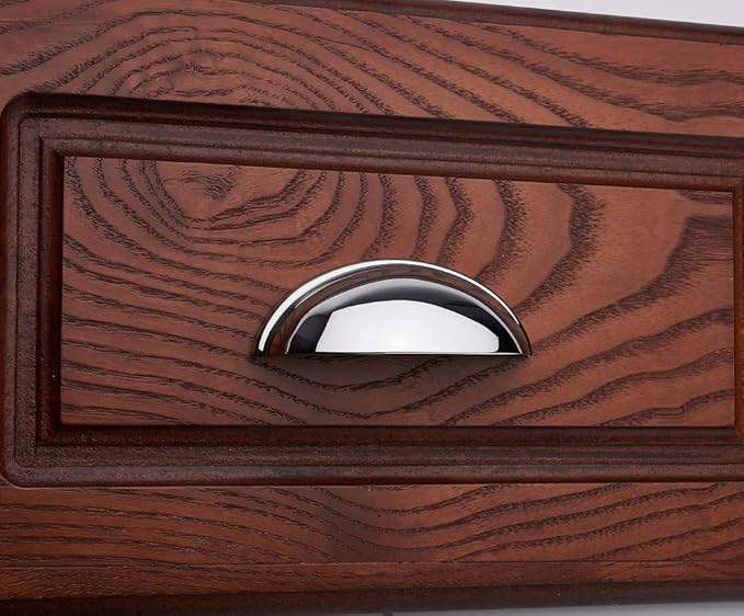 KOOFIZO 10 Pack 3 Inch Bin Cup Drawer Pulls Polished Chrome Cabinet Handles Chrome Cabinet Pulls for Kitchen Cabinets Drawer Dresser Cupboard Bedroom Bathroom
