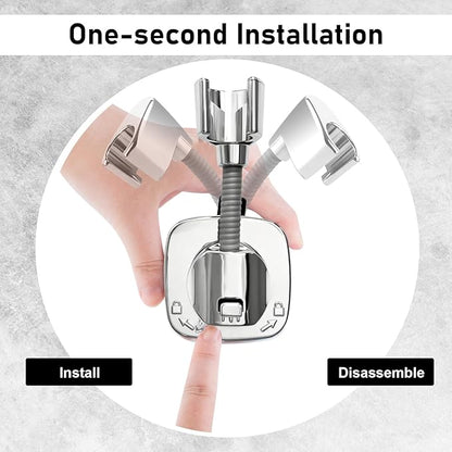 Handheld Shower Head Holder Suction, 360° Adjustable Shower Head Holder Wall Mounted, Rustproof Showerhead Hose Holders Hanger Bracket for Bathroom, No Drill Tool-Free Installation in Seconds