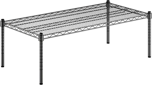 21" x 42" x 14" Black Epoxy Wire Storage Shelf, Dunnage Rack, Commercial 1 Tier Small Shelf