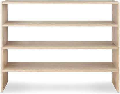 Whitmor Wood Stackable 2-Shelf Shoe Rack, White Oak, 31 inches