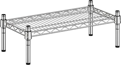 12" x 24" x 8" Chrome Wire Storage Shelf, Dunnage Rack, Commercial 1 Tier Small Shelf