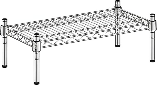 12" x 24" x 8" Chrome Wire Storage Shelf, Dunnage Rack, Commercial 1 Tier Small Shelf