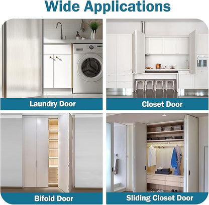 Bifold Door Hardware Repair Kit - 1 Pack Bi-fold Sliding Closet Doors Replacement Parts Include Top & Bottom Bracket, 3/8" Pivot, 7/8" Guides Wheel, for Folding Pocket Door Accordion