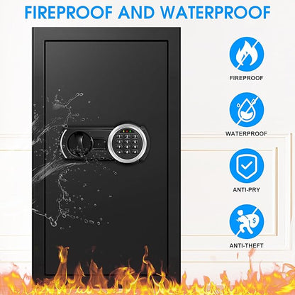 6.0 Cuft Extra Large Fire Safe Box for Home, Document Safe Box Fireproof Waterproof with Combination Keypad, Spare Keys and Removable Shelves, Digital Safes for Home Office Money Valuables