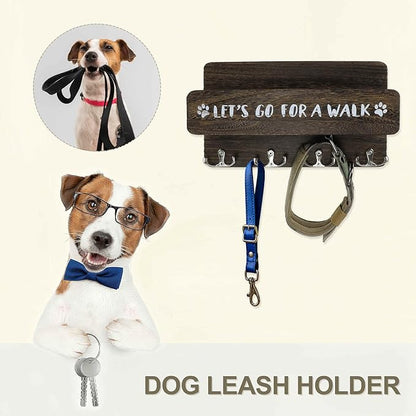 Dog Leash Holder for Wall, Convenient Storage Dog Leash Hook, Keep Leashes Organized, Brown