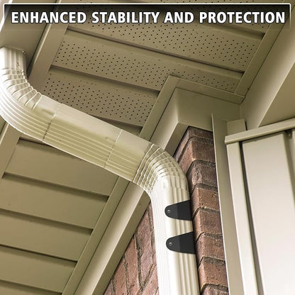 Shimeyao 4 Pcs Gutter Downspout Straps 2 x 3 Inch Downspout Pipe Clip Hidden Bracket, Aluminum Rain Gutter Straps for Secure Wall Mounting (Black)