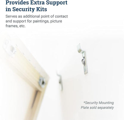 PHS Picture Hanging Security Brackets - 100 Pack - Anti Theft Hangers Earthquake Proof Hardware Kit with Hanging Tool for Picture Frame Brackets Wall Mount
