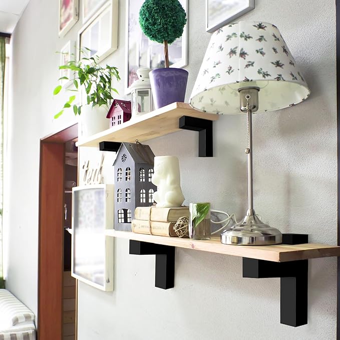 Floating Glass/Wood Shelf Bracket 6 Pcs Adjustable Clamp for 3~28mm Glass & Wooden Shelves, Heavy Duty Zinc Alloy Hardware, Rust Resistant for Bathroom Storage
