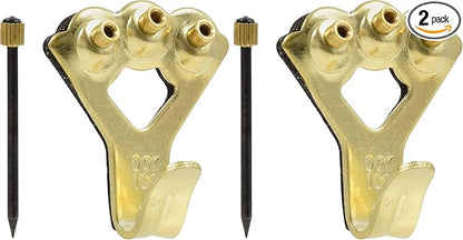 OOK 533050 Professional Picture Hangers, Art Hangers, Padded, Brass, Reusable Picture Hooks, 100lb (1 Set) , Black (Pack of 2)