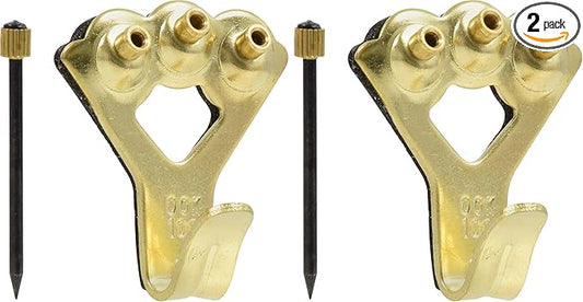 OOK 533050 Professional Picture Hangers, Art Hangers, Padded, Brass, Reusable Picture Hooks, 100lb (1 Set) , Black (Pack of 2)