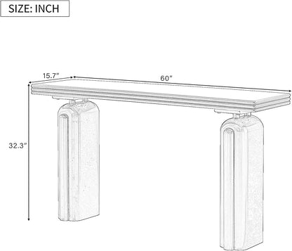 Elegant and Luxurious Acacia Veneer Console Table, Console Table Behind Couch Suitable for Entryway, Hallway, Living Room, Foyer, Corridor (Black-V06)