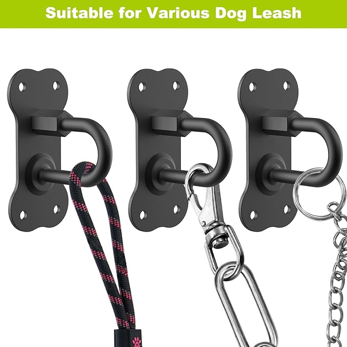 BeneLabel Wall Mounted Dog Leash Holder for Wall Pet Leash Wall Hook Carbon Steel Dog Leash Hangers for Secure Pet Leash for Indoor and Outdoor Use