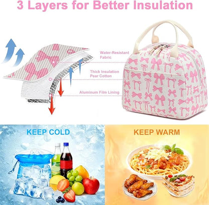 Bluboon Lunch Bag for Women Men Cute Corduroy Lunch Tote Bags Reusable Insulated Lunch Box Large Capacity Reusable Insulated Cooler for Work Picnic or Travel