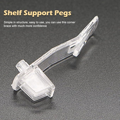 20Pcs Plastic Locking Shelf Support Peg,Easy Install Shelf Support Pin Clip,Self-Locking Bracket Clip,Clear Shelf Peg for Furniture,Shelf,Supplies,Bookshelf,Closet,Cabinet ﻿