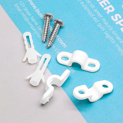 BokWin 24 Sets Wire Shelf Back Wall Clip,White Wire Shelf Loop Clips for Concrete Installation（120）